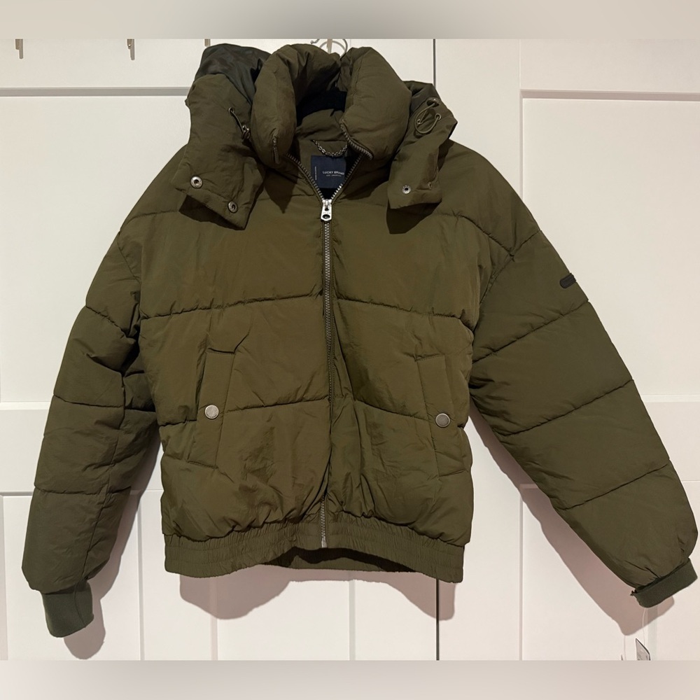 Lucky Brand Quilted Puffer Jacket Size Women’s XS in Army Green